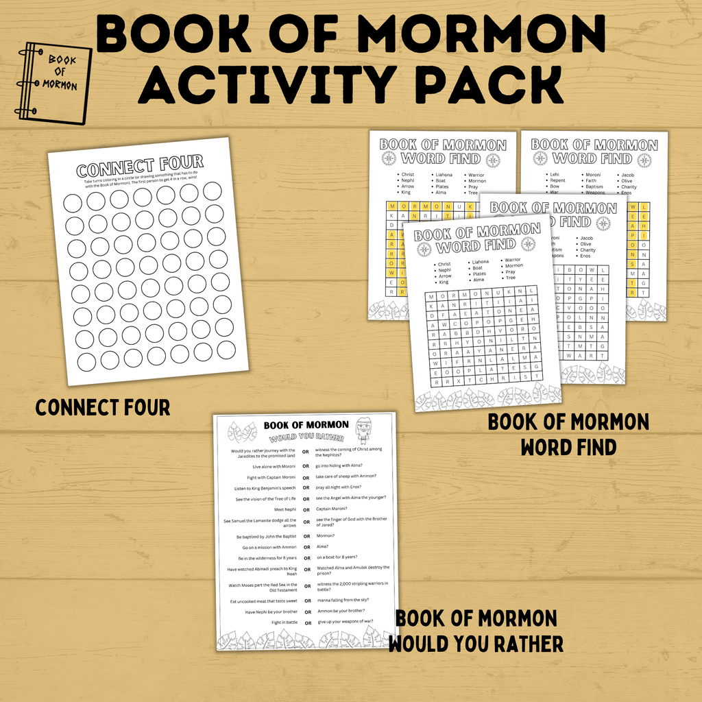 Book of Mormon Activity Pack for Kids | Book of Mormon Crafts | Book of Mormon Lesson | Book of Mormon Family Home Evening | BOM printables