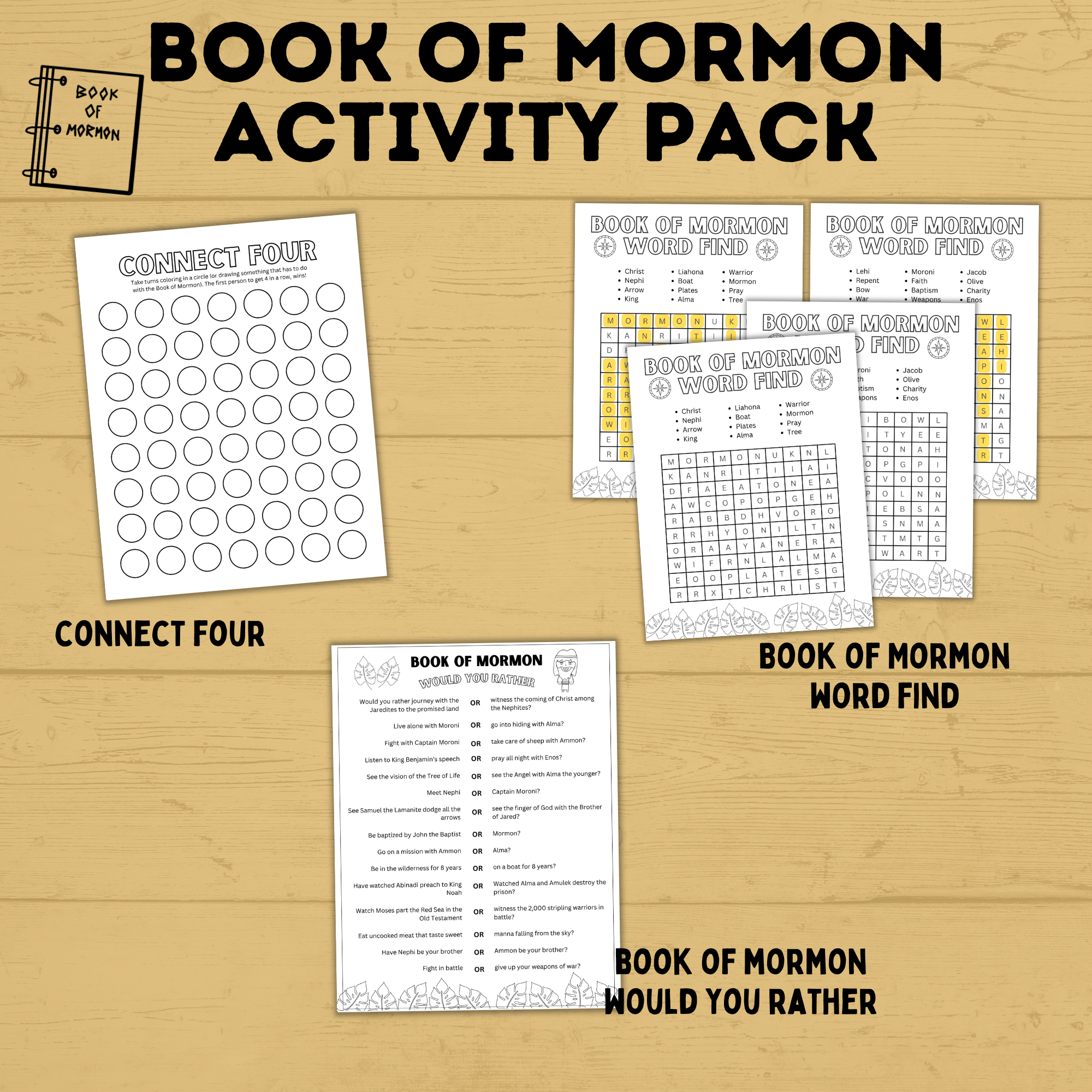 Book of Mormon Activity Pack for Kids | Book of Mormon Crafts | Book of Mormon Lesson | Book of Mormon Family Home Evening | BOM printables