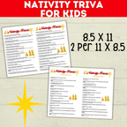 Christmas Nativity Bible Trivia for Kids, Holiday Family Games, Sunday School