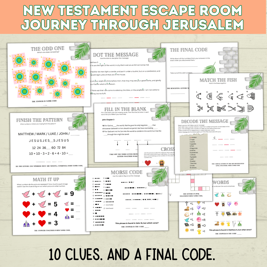 Bible Escape Room | New Testament Escape Room for Kids | Kids Games | Easter Games