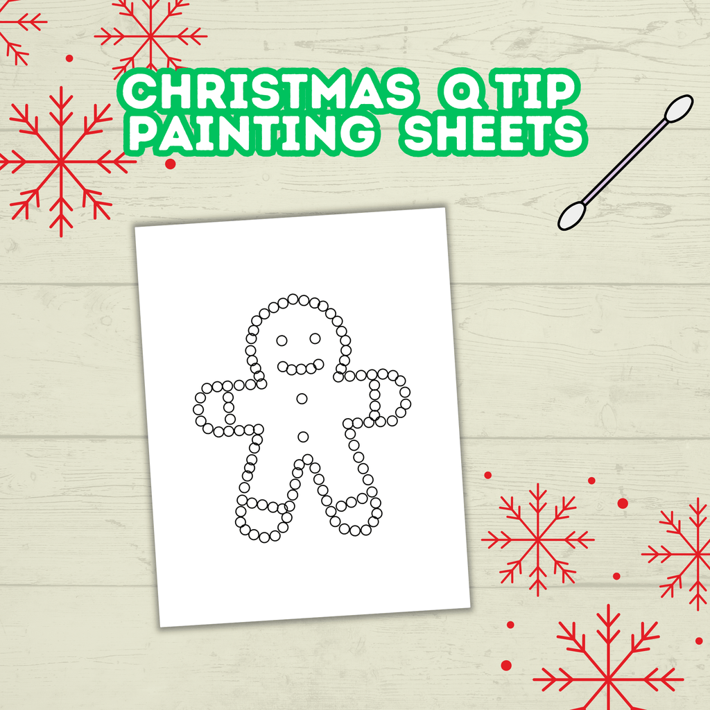 Christmas Q-tip Painting Printable | Christmas Craft for Kids and Toddlers