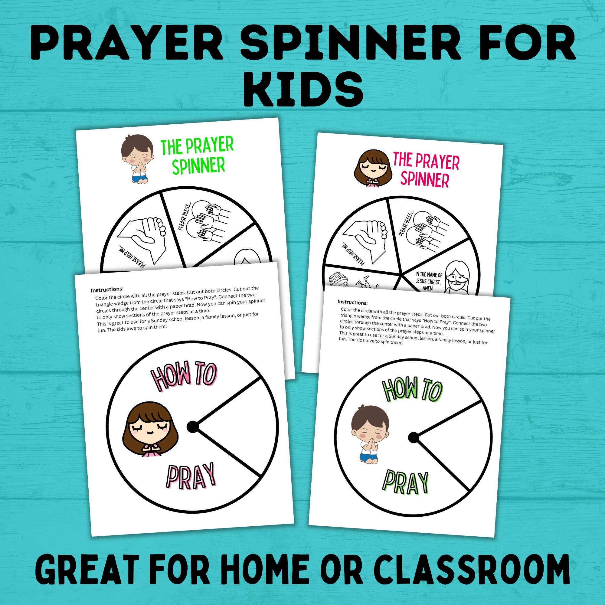 Prayer Printables for Kids | Prayer Prompts | Prayer Chart | Prayer Guide | Prayer Calendar | Prayer Activity | Sunday School Activity