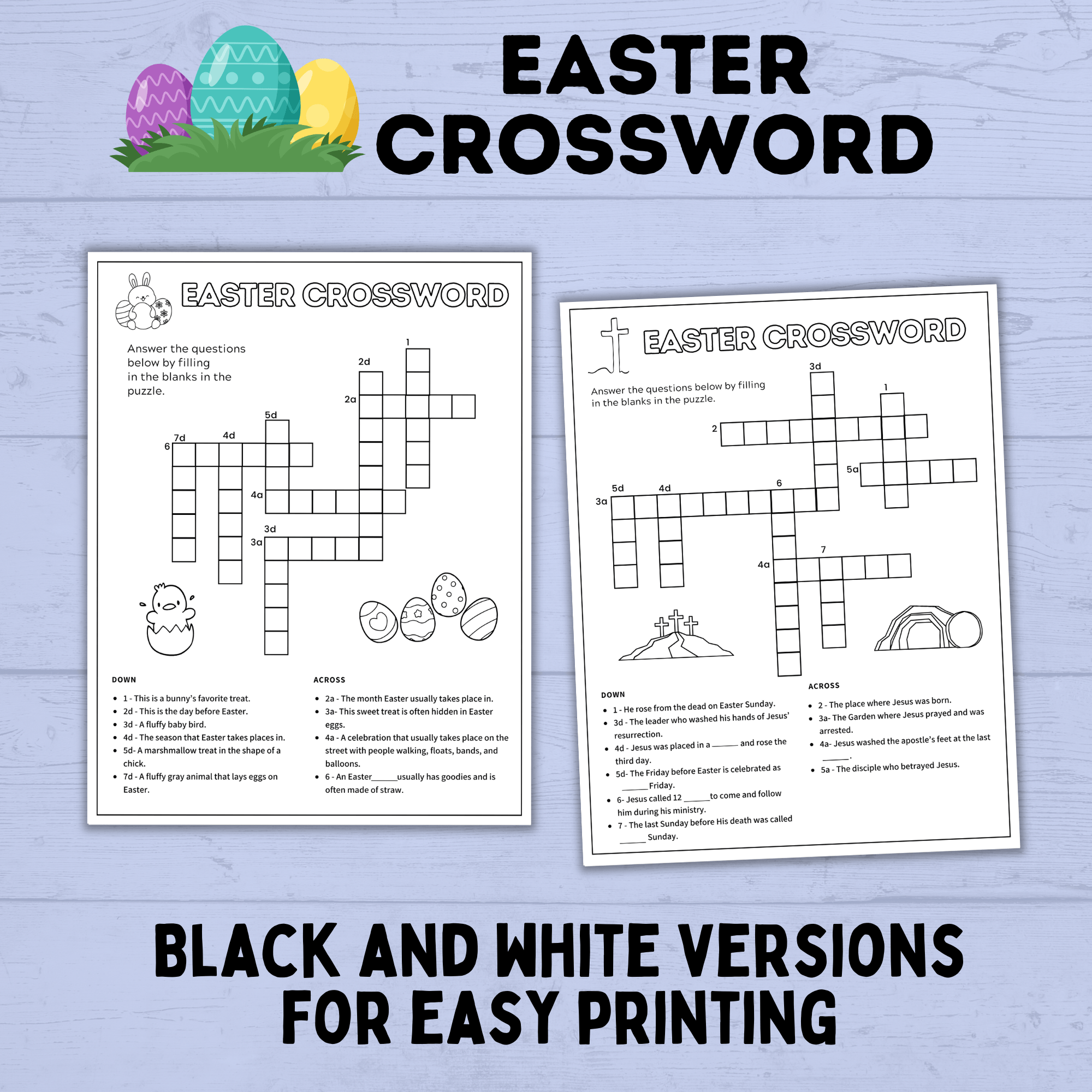 Easter Crossword for Kids | Christ Crossword for Kids | Kids Printables | Kids Easter Activities | Crosswords for Kids | Christ Printables