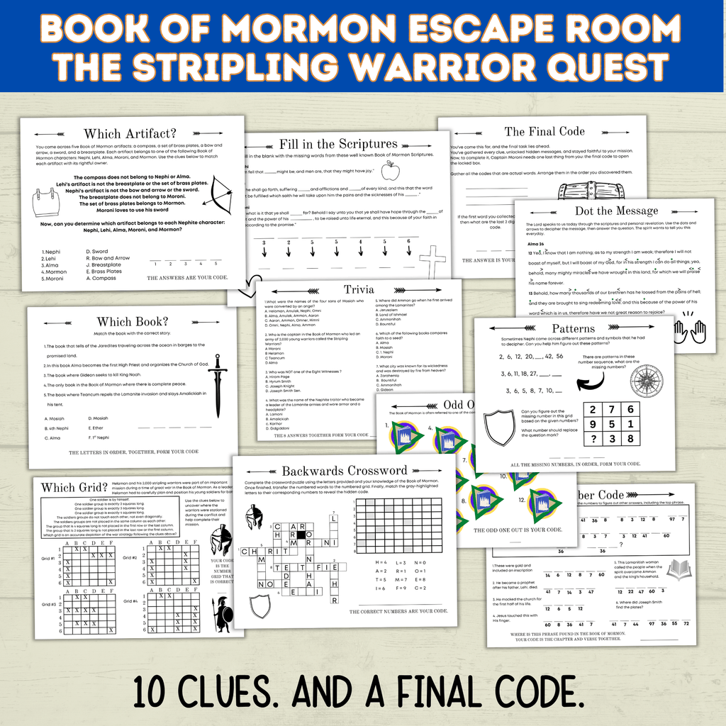 Book of Mormon Escape Room for Youth | Book of Mormon Games | Kids Escape Room | Youth Escape Room | Book of Mormon Activities | Digital