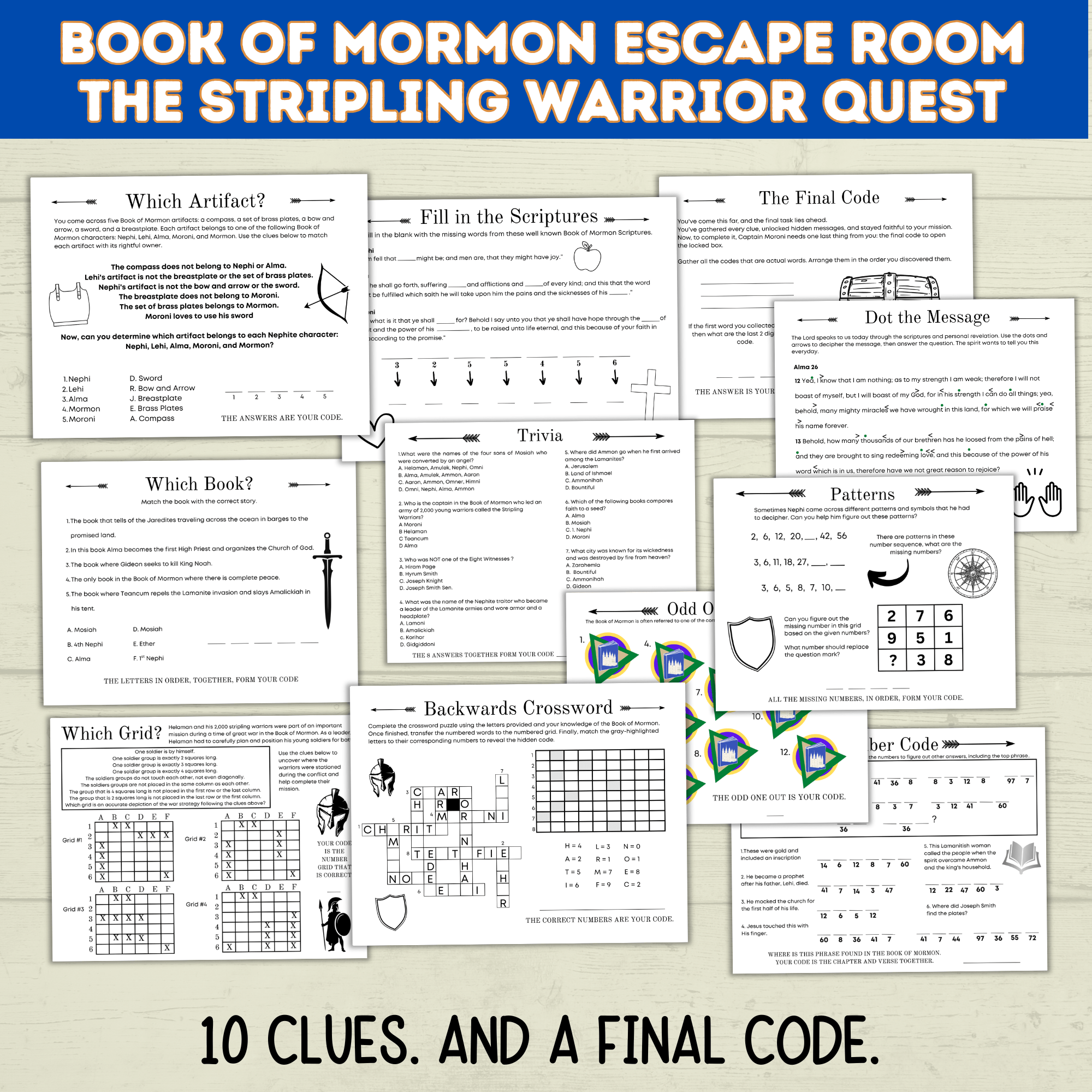 Book of Mormon Escape Room for Youth | Book of Mormon Games | Kids Escape Room | Youth Escape Room | Book of Mormon Activities | Digital