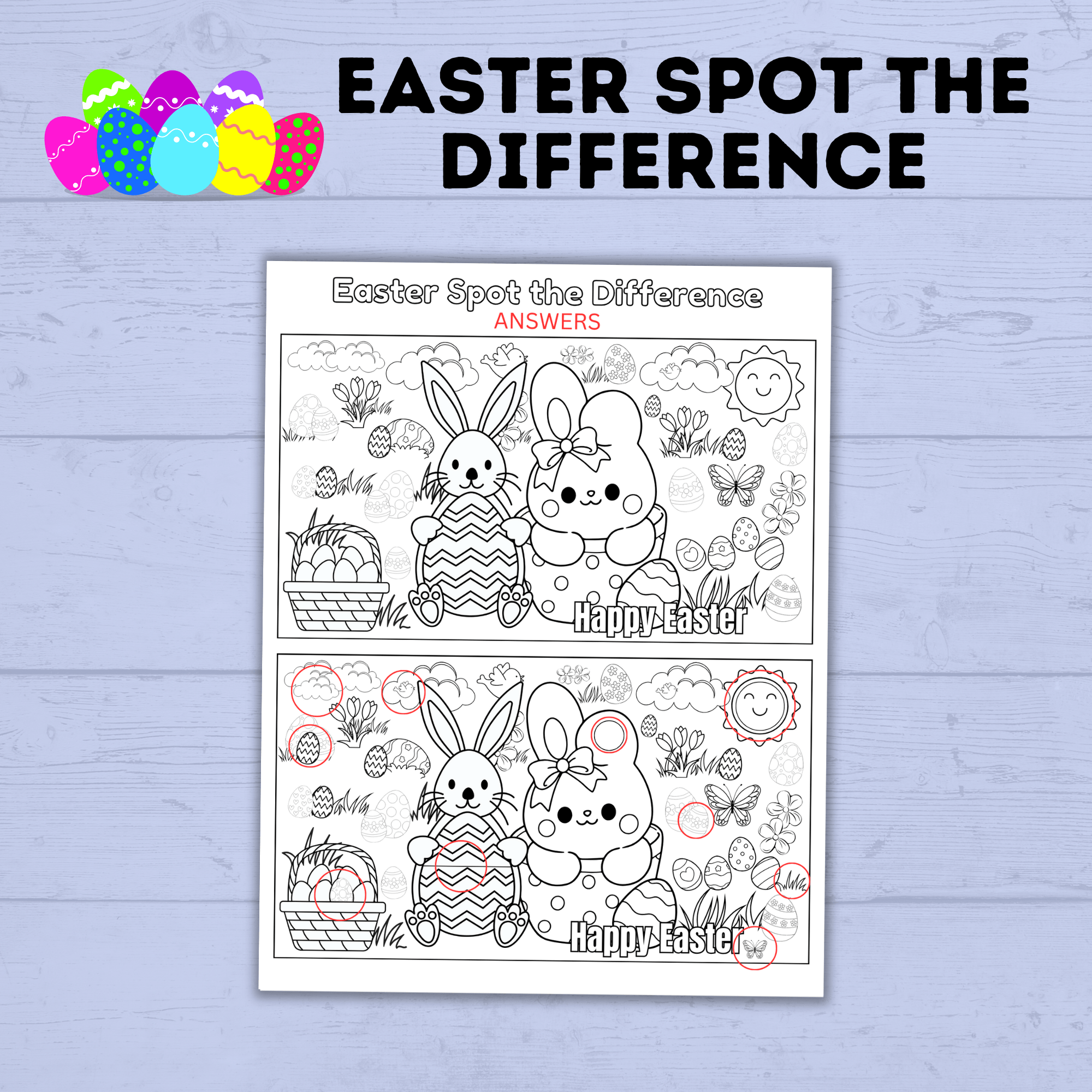 Easter Spot the Difference for Kids | Easter Activities for Kids | Kids Activities | Easter Printables | Easter Games
