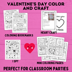 Valentine's Day Party and Activity Pack | Kids Activities | Kids Printables | Classroom Party Games | Kids Games | Valentine's Day Games