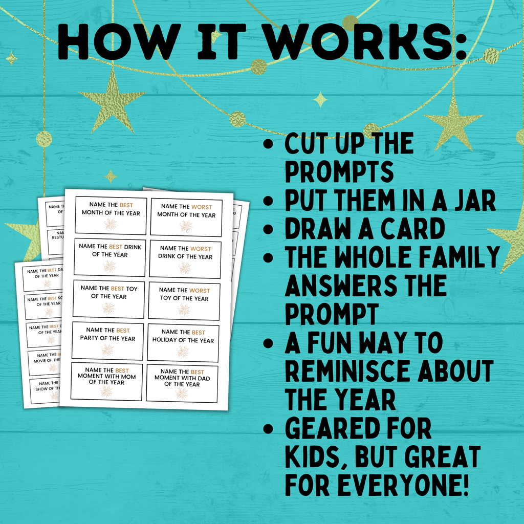 New Year's Eve Highlights Game for Kids and Family | Kids Games | New Year's Eve Games | Party Games | New Year's Eve Printable | NYE