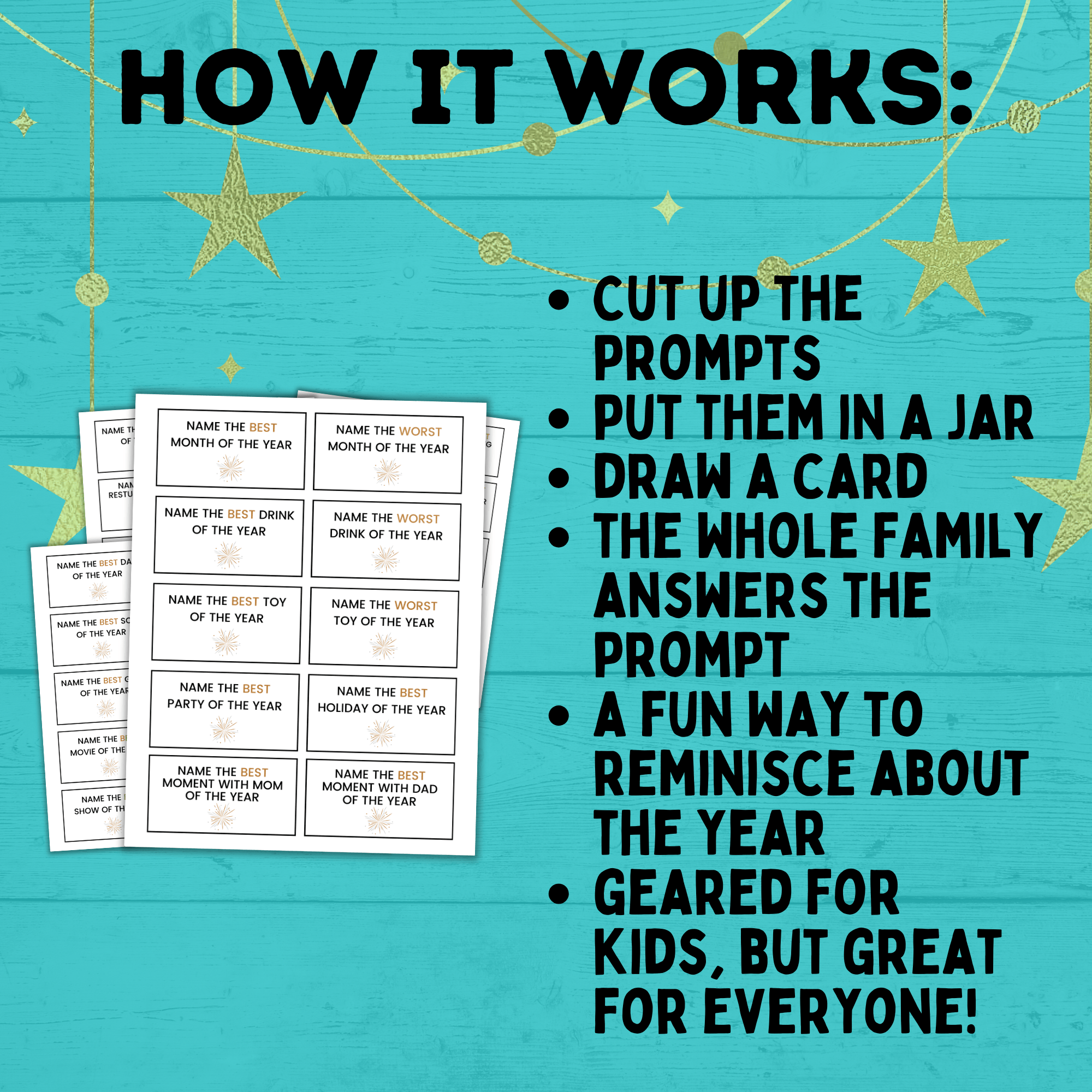 New Year's Eve Highlights Game for Kids and Family | Kids Games | New Year's Eve Games | Party Games | New Year's Eve Printable | NYE