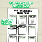 Think Quick and Fast Game Old Testament Bible Trivia, Christian Youth Group