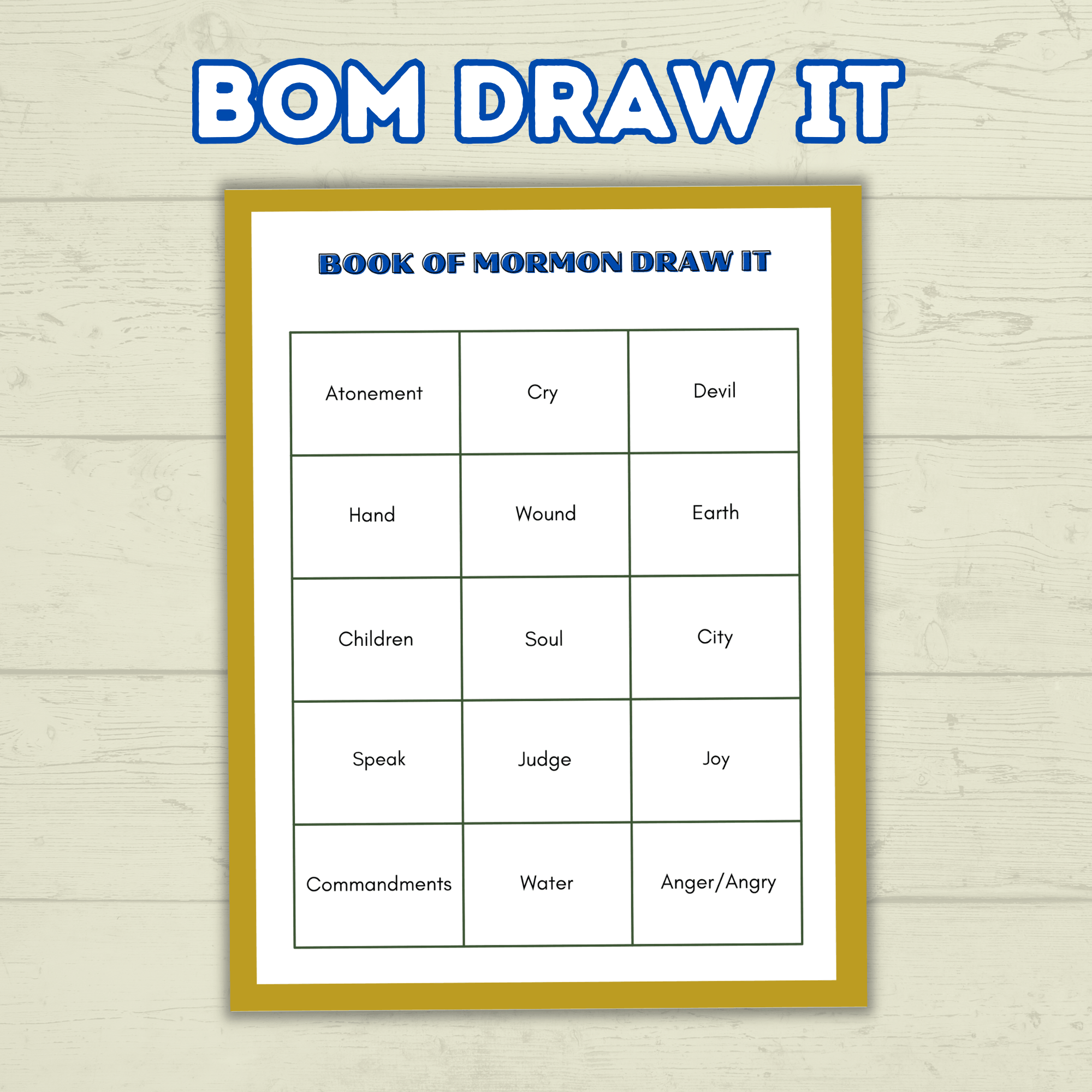 Book of Mormon Draw it Game, Book of Mormon Activity, Book of Mormon Charades, BOM, Seminary Game, Institute Game, Primary Game, LDS game