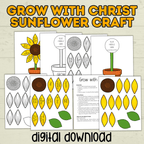 Sunflower Craft, Sunday School Craft, Grow with Christ Craft, Bible Lesson, Homeschool, VBS, Christian Activity, Fall Christian Craft