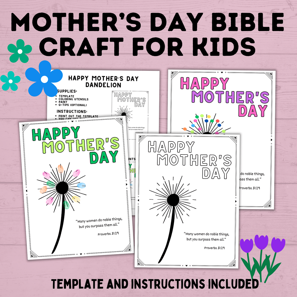 Mother's Day Craft for Kids | Bible Craft | Mother's Day Bible Craft for Kids | Kids Crafts | Toddler Crafts | Kids Printables | Mother's