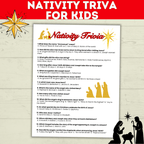 Christmas Nativity Bible Trivia for Kids, Holiday Family Games, Sunday School