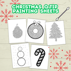Christmas Q-tip Painting Printable | Christmas Craft for Kids and Toddlers