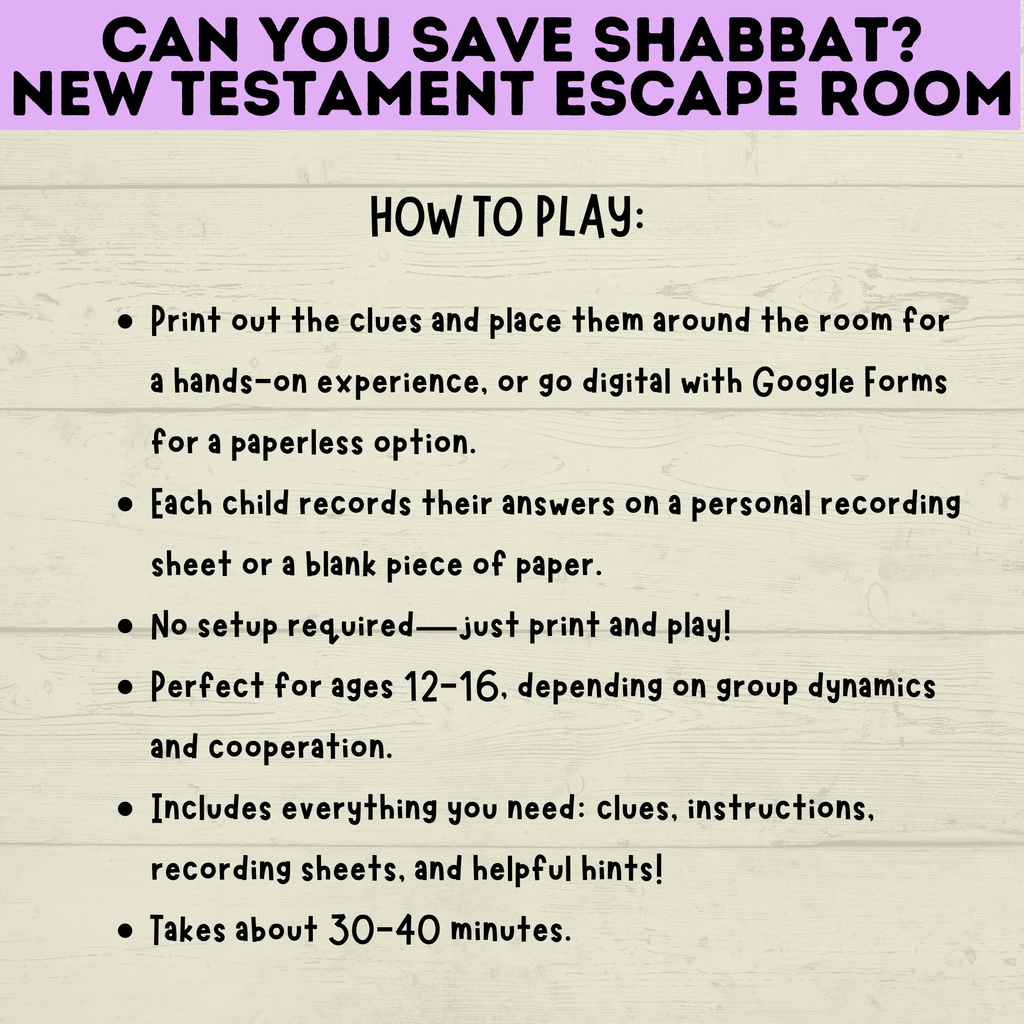 New Testament Escape Room for Youth | Youth Games | Classroom Games | Party Games | Digital Escape Room | Classroom Party | Family Games