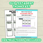 Think Quick and Fast Game Old Testament Bible Trivia, Christian Youth Group