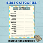 Youth Bible Games, Bible Categories, Think Fast Game, Church Game for Kids and Youth, Christian Word Sunday School Activity, Bible Study