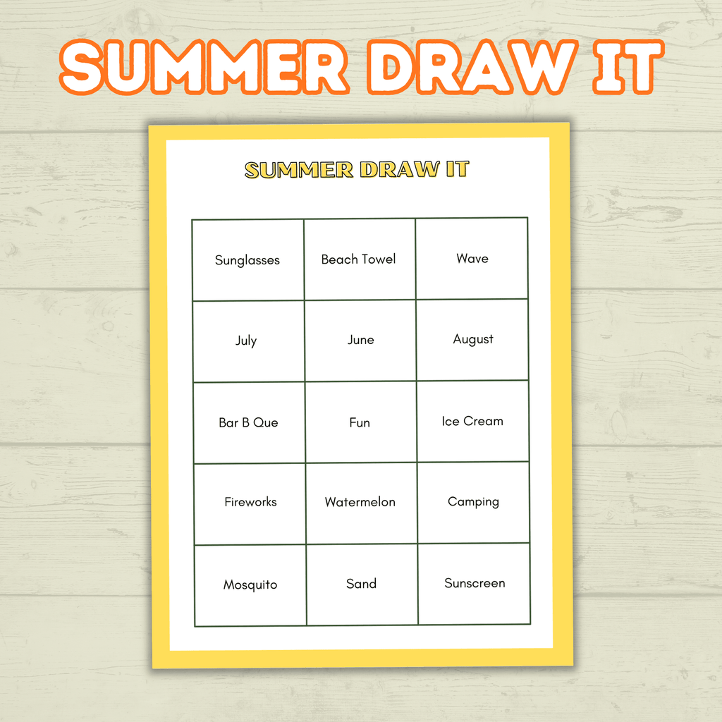 Summer Draw it Party Games and Activities, Summer Charades, Family Game Night, Adult Games, Icebreaker