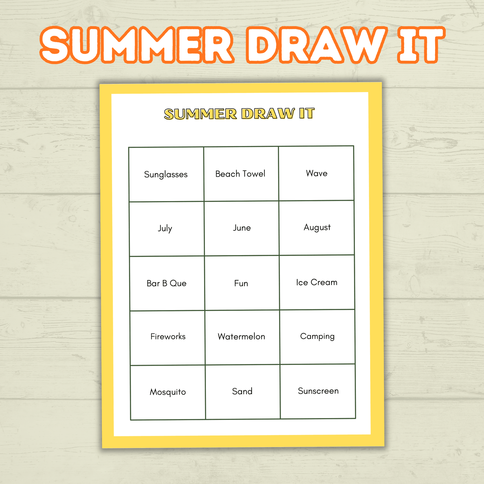 Summer Draw it Party Games and Activities, Summer Charades, Family Game Night, Adult Games, Icebreaker
