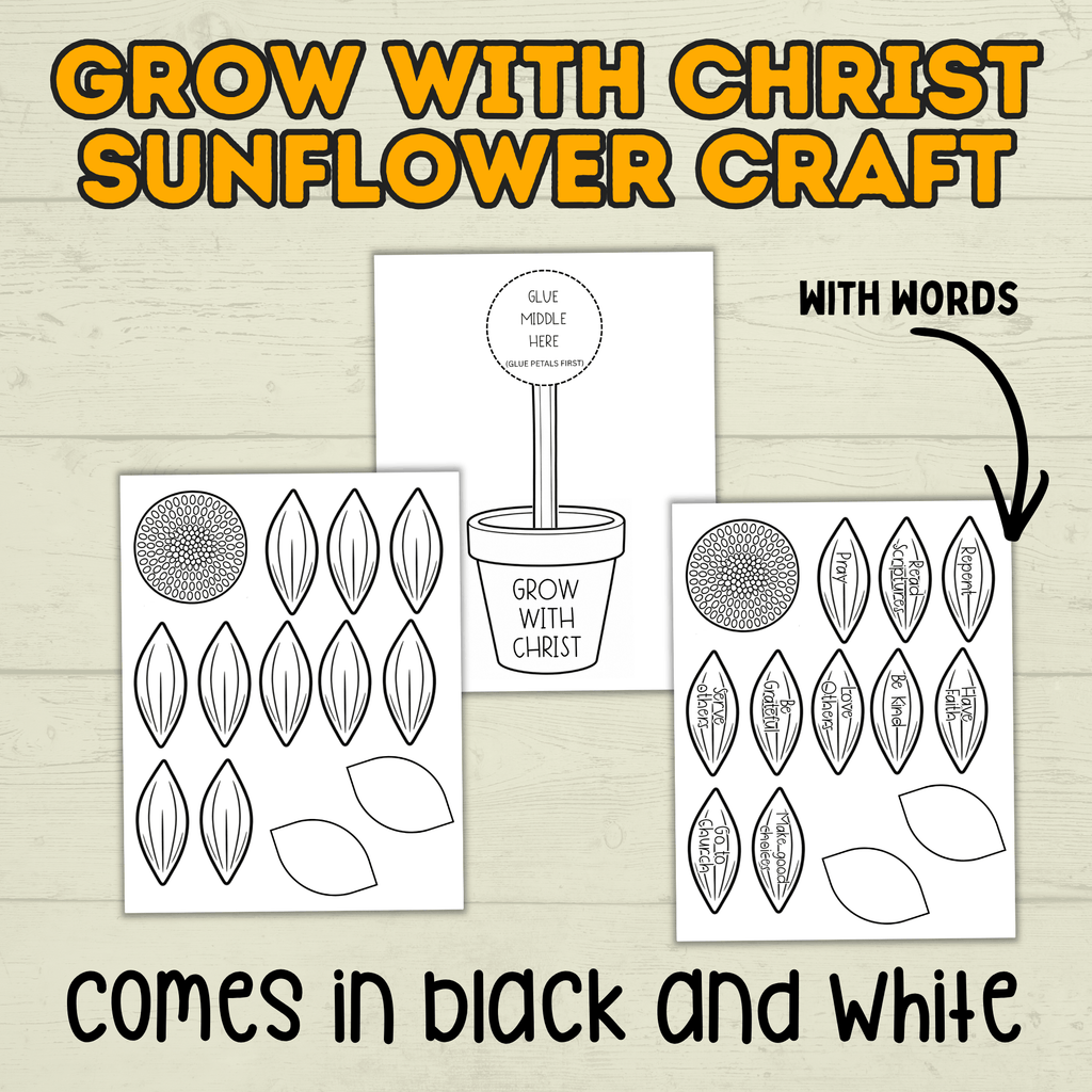 Sunflower Craft, Sunday School Craft, Grow with Christ Craft, Bible Lesson, Homeschool, VBS, Christian Activity, Fall Christian Craft