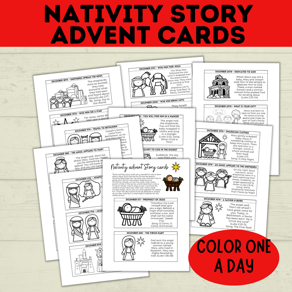 Nativity Advent Calendar | Nativity Story Cards | Christmas Advent Calendar