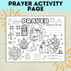 Prayer Activity Page for Kids | Sunday School Activity Page | Teach kids to Pray | Prayer Activities | Prayer Craft | Kids Crafts | Digital