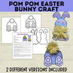 Easter Crafts | Easter Bunny Crafts | Pom Pom Easter Bunny | Kids Easter Crafts | Easter Printables | Easter Activities | Kids Crafts