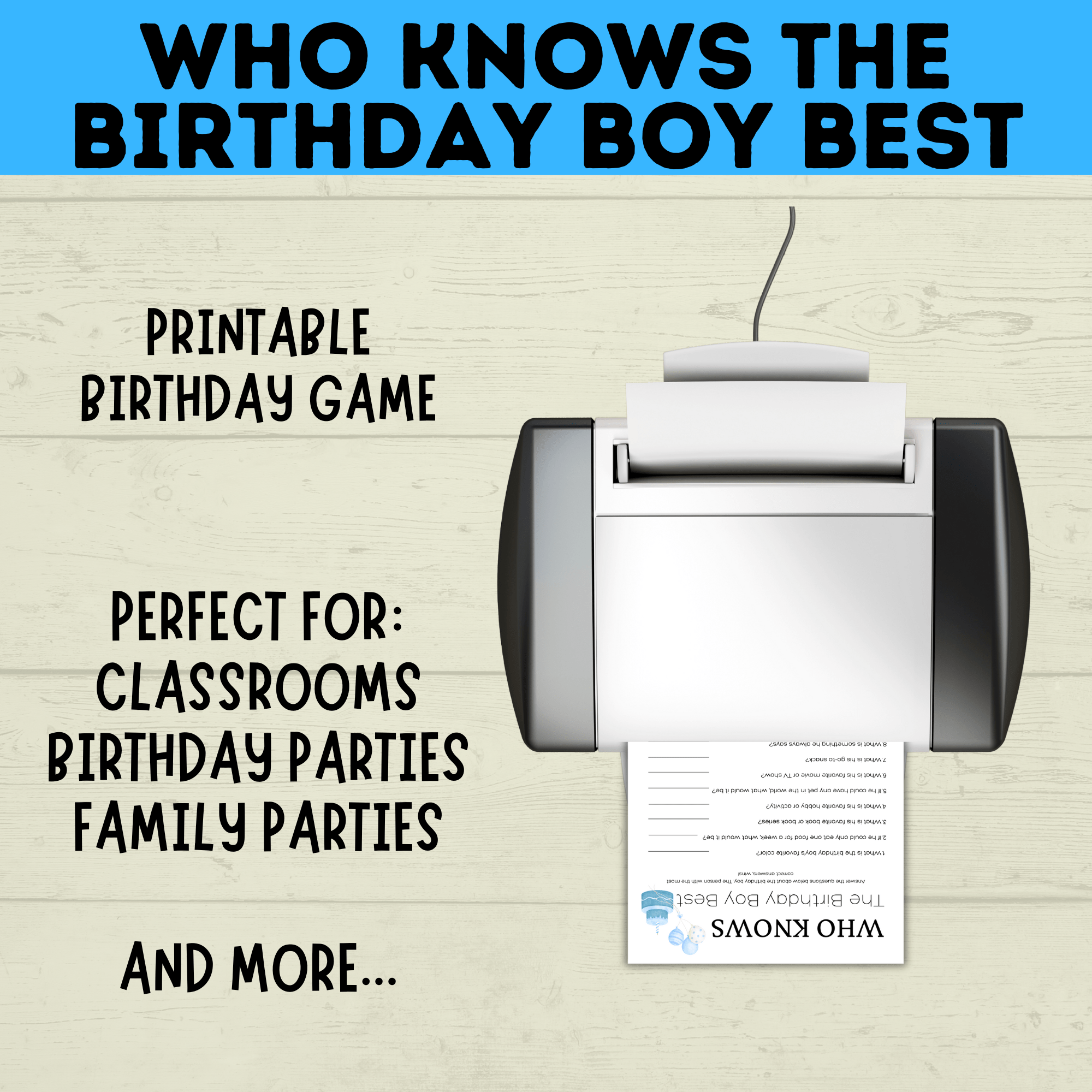 Birthday Boy Trivia Game for Kids | Birthday Trivia | Who Knows Who Best Game | Party Game | Birthday Party Game | Boy Birthday