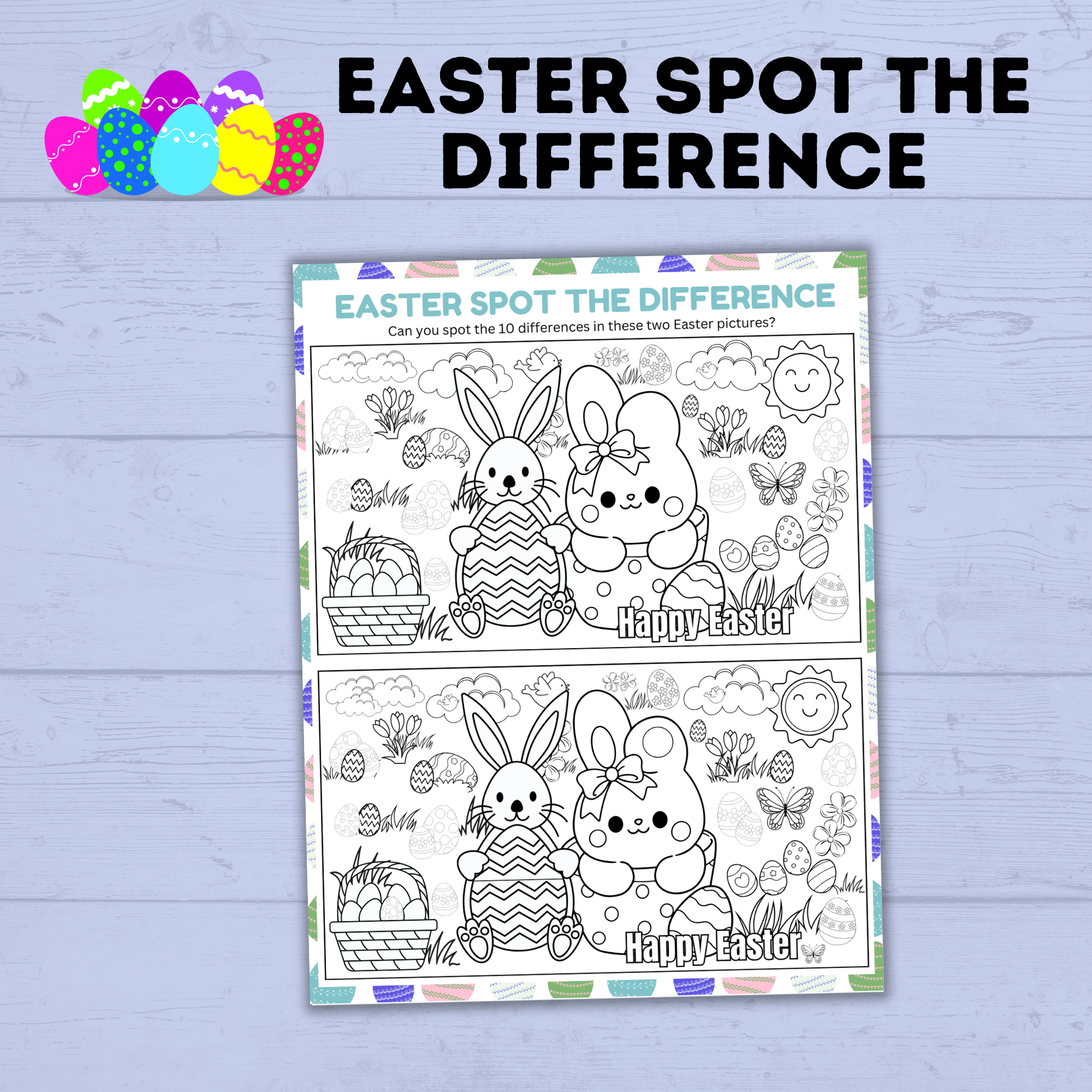 Easter Spot the Difference for Kids | Easter Activities for Kids | Kids Activities | Easter Printables | Easter Games
