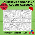 Christmas Coloring Countdown Poster | Christmas Poster | Christmas Countdown | Christmas Advent Calendar | Christmas Coloring Advent