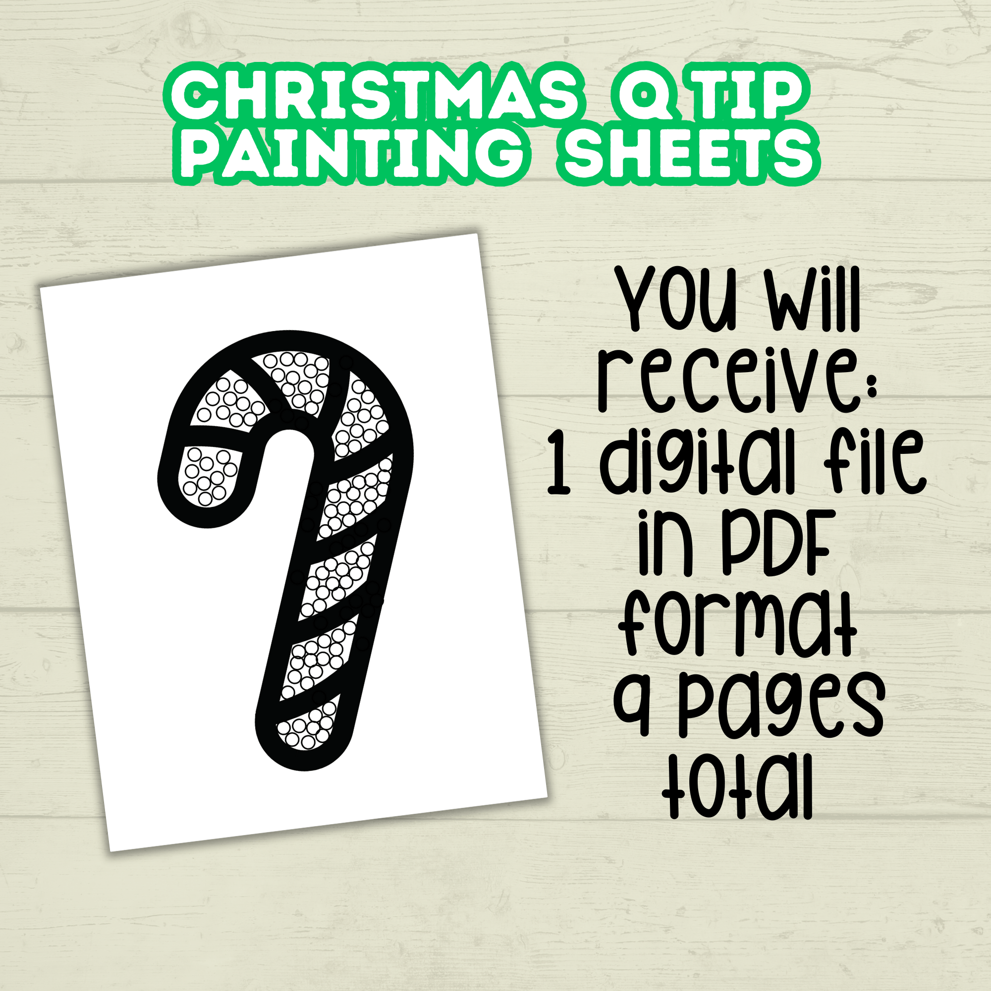 Christmas Q-tip Painting Printable | Christmas Craft for Kids and Toddlers