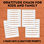 Gratitude Chain Craft | Gratitude Chain Activity | Gratitude Chain with Prompts | Gratitude Prompts | Gratitude Activities | Thanksgiving Active
