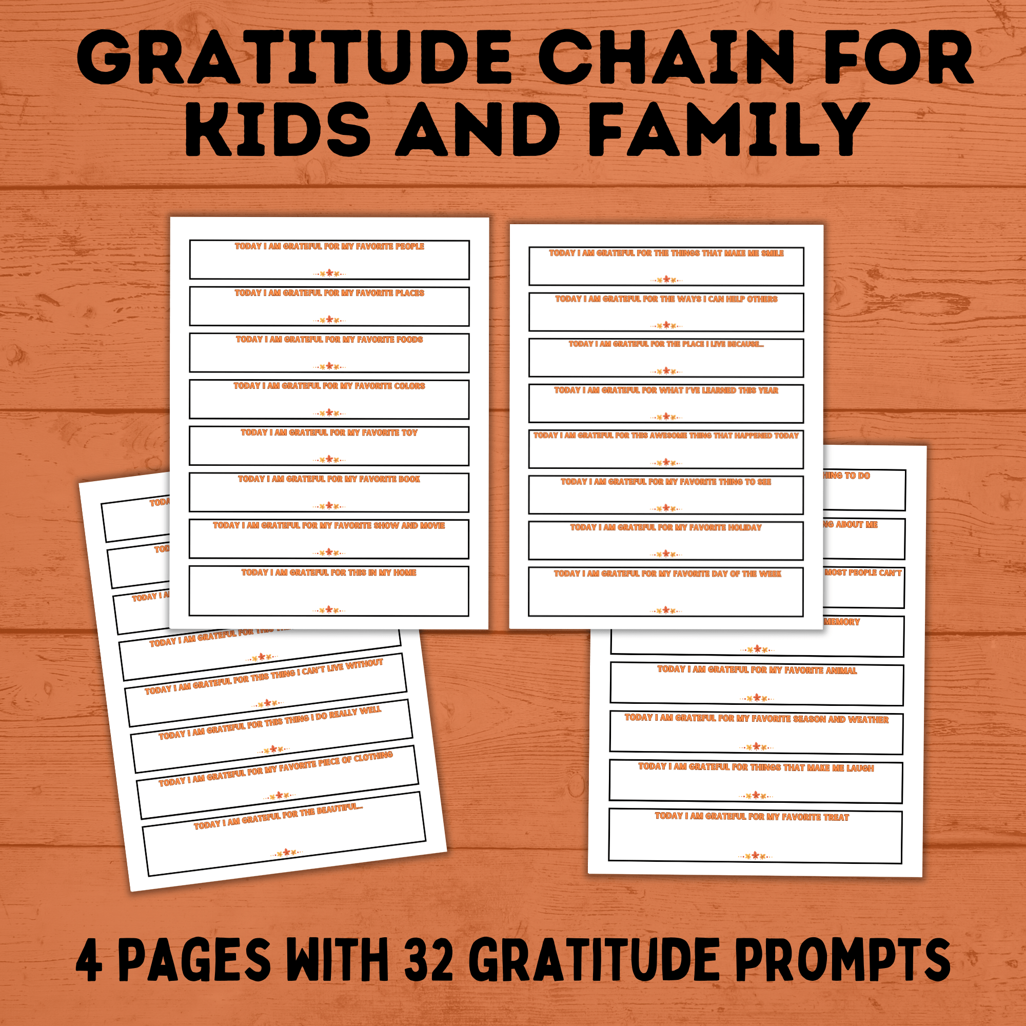 Gratitude Chain Craft | Gratitude Chain Activity | Gratitude Chain with Prompts | Gratitude Prompts | Gratitude Activities | Thanksgiving Active