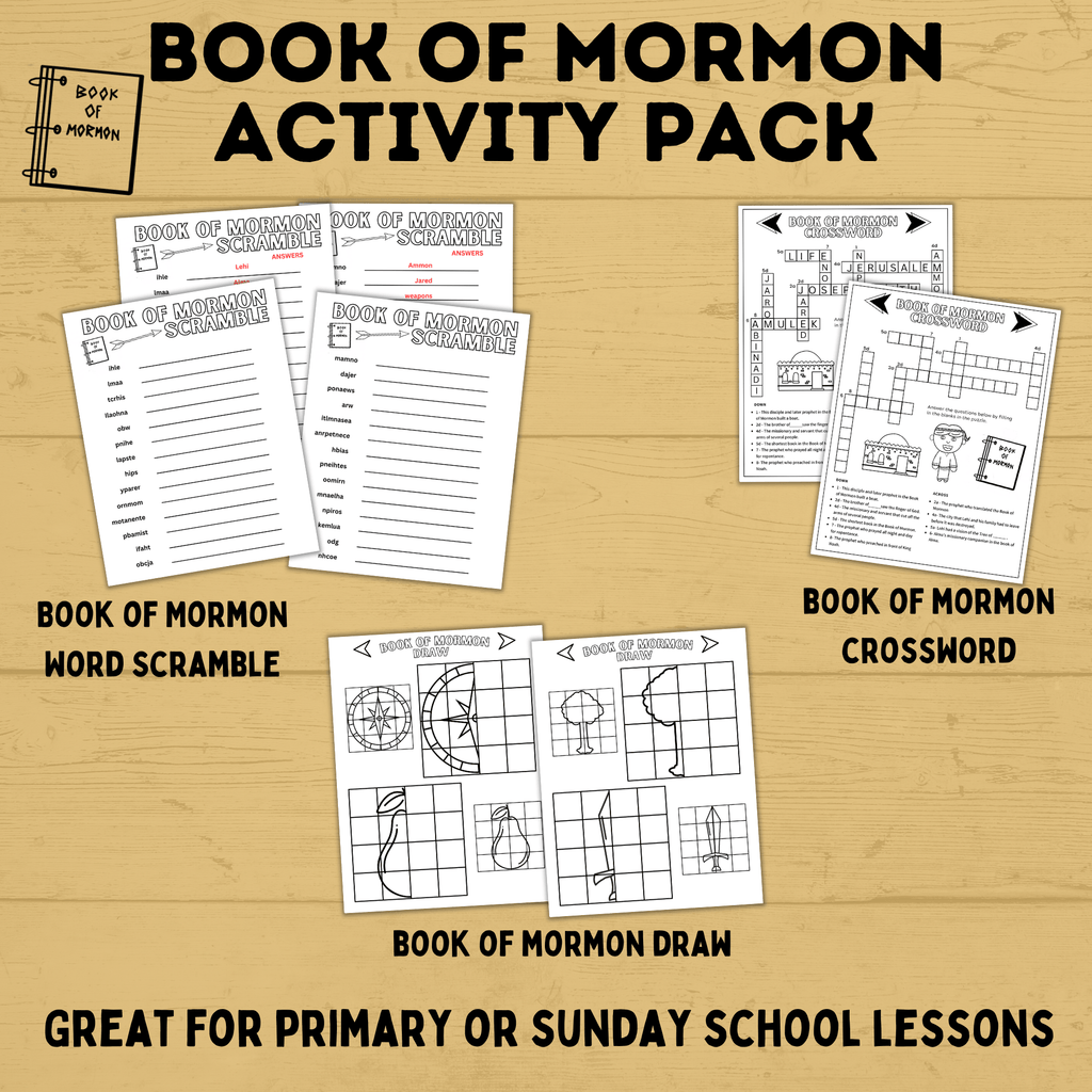 Book of Mormon Activity Pack for Kids | Book of Mormon Crafts | Book of Mormon Lesson | Book of Mormon Family Home Evening | BOM printables