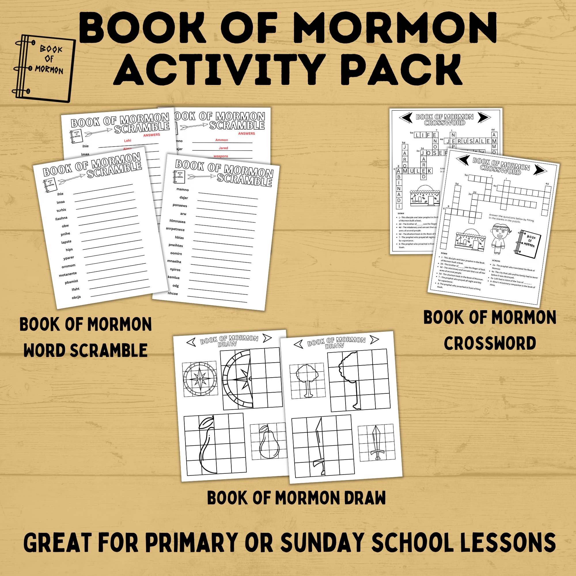 Book of Mormon Activity Pack for Kids | Book of Mormon Crafts | Book of Mormon Lesson | Book of Mormon Family Home Evening | BOM printables