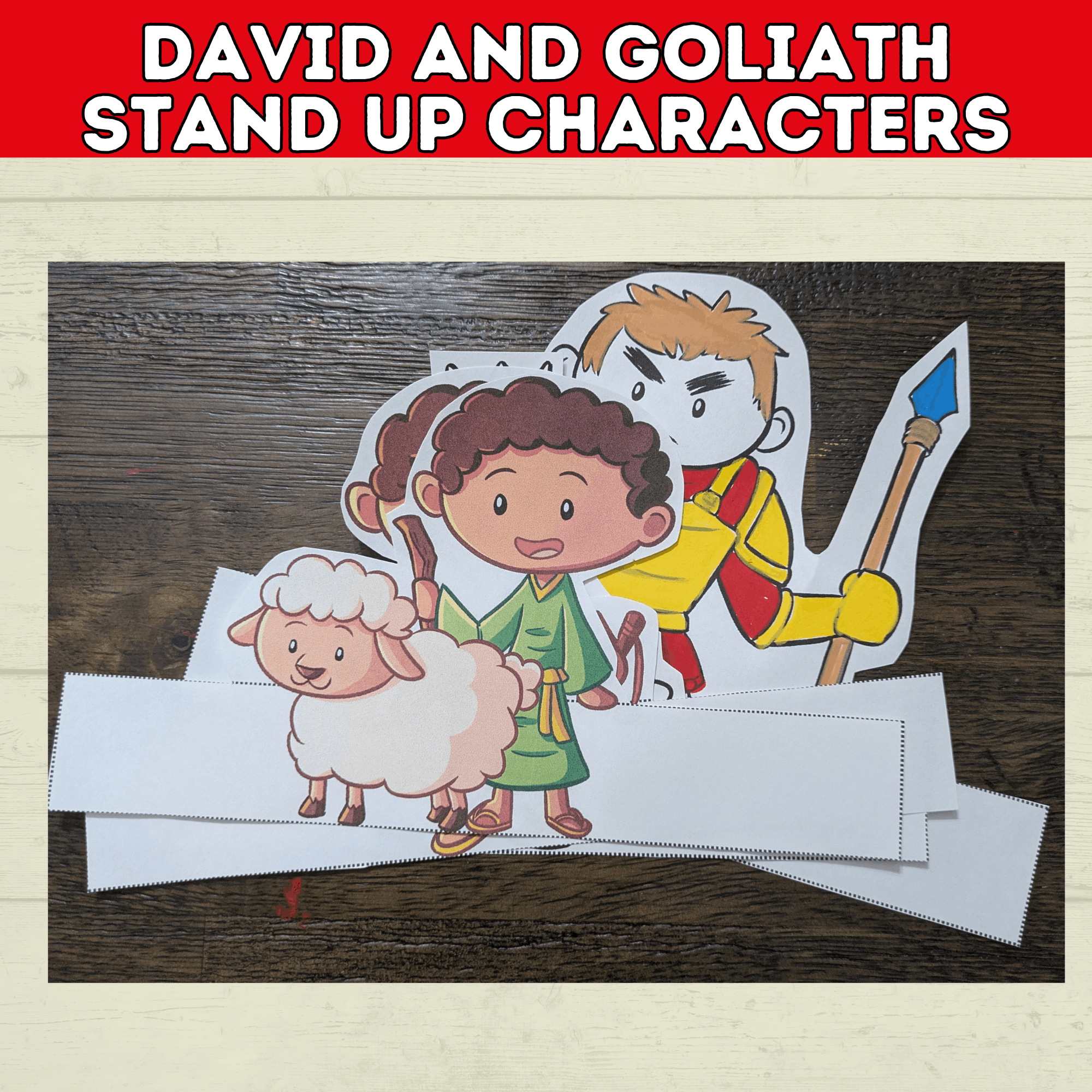 King David and Goliath Biblical Characters Stand Up Bible Story, VBS, Kids