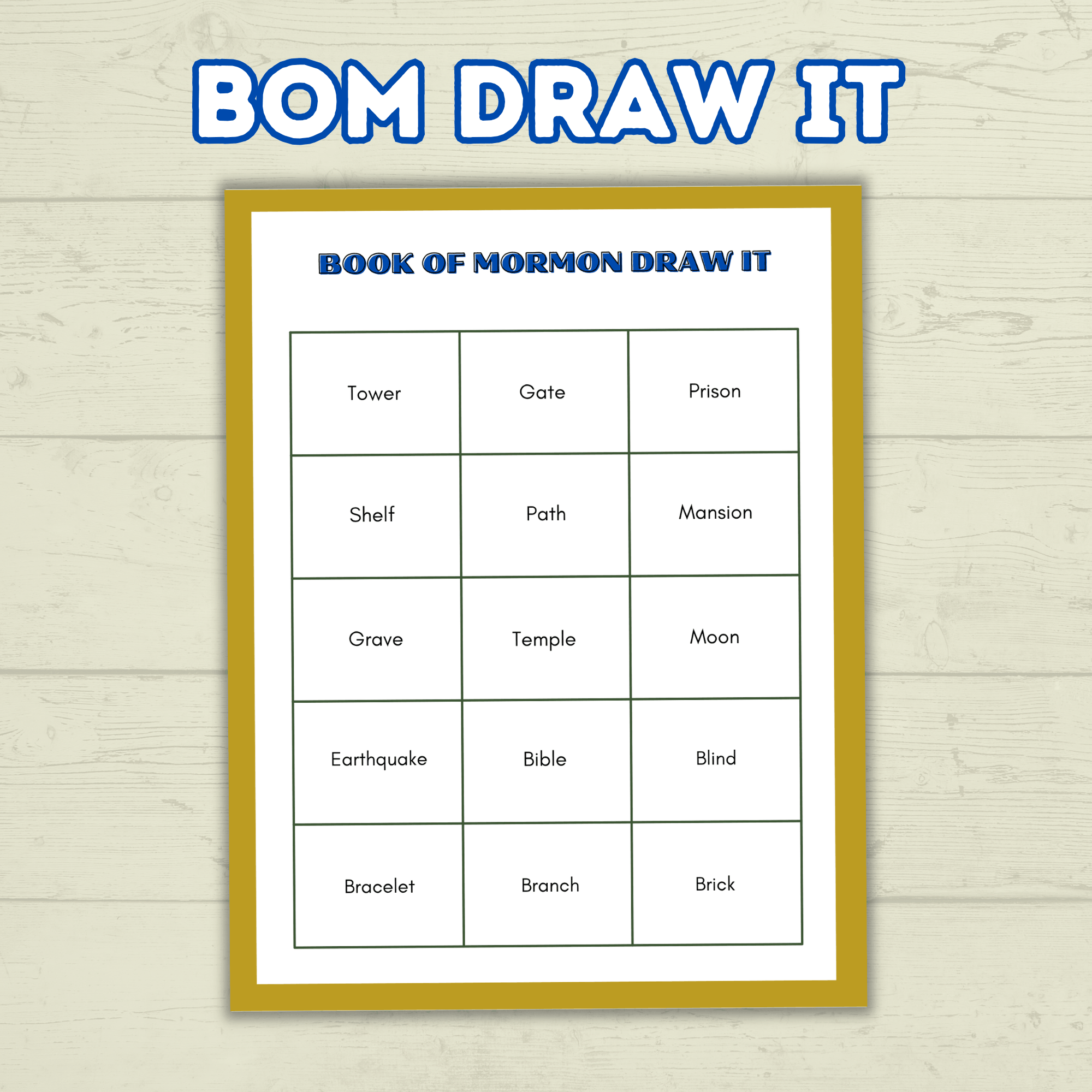 Book of Mormon Draw it Game, Book of Mormon Activity, Book of Mormon Charades, BOM, Seminary Game, Institute Game, Primary Game, LDS game