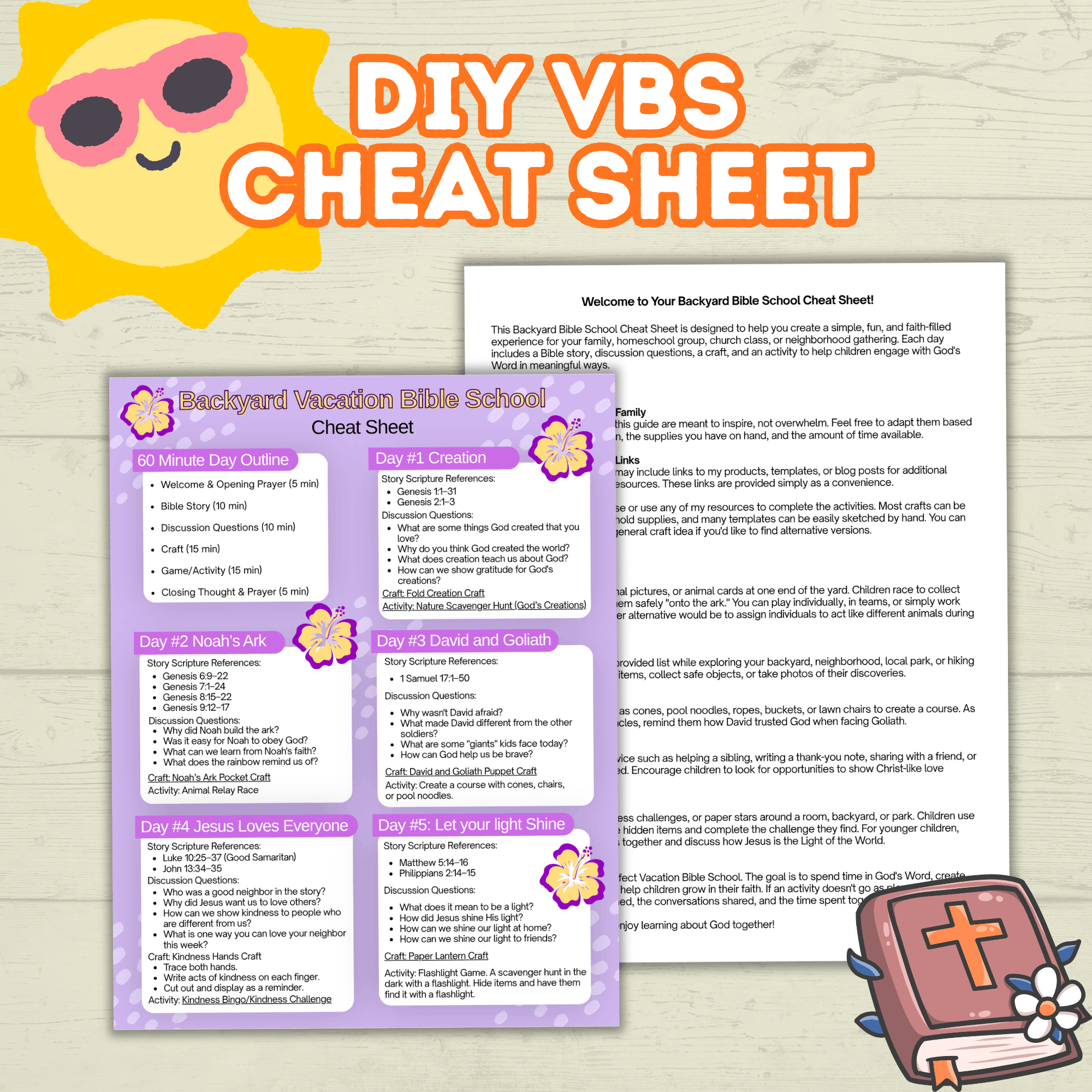 Vacation Bible School Activity, DIY VBS, VBS Craft, Bible Craft, Bible Activity