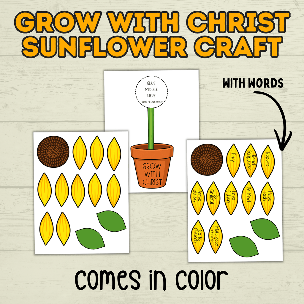 Sunflower Craft, Sunday School Craft, Grow with Christ Craft, Bible Lesson, Homeschool, VBS, Christian Activity, Fall Christian Craft