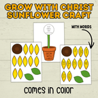 Sunflower Craft, Sunday School Craft, Grow with Christ Craft, Bible Lesson, Homeschool, VBS, Christian Activity, Fall Christian Craft