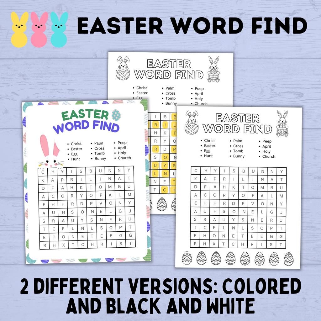 Easter Word Find for Kids | Easter Games| Easter Party | Easter Printables | Family Games| Party Games | Easter Activities