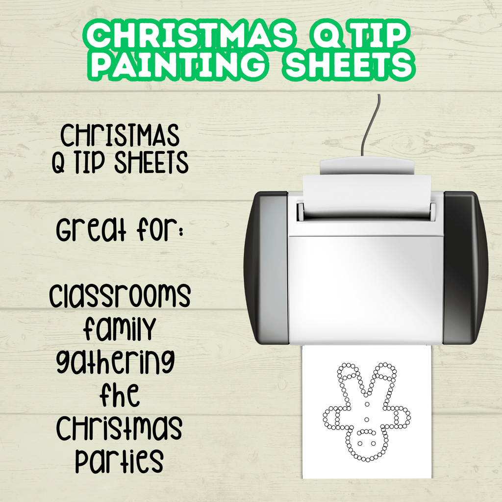 Christmas Q-tip Painting Printable | Christmas Craft for Kids and Toddlers