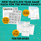 New Year's Eve Game Pack for the Whole Family | New Year's Games | Kids Games | Family Games | New Year's Eve Pictionary | Games for Kids