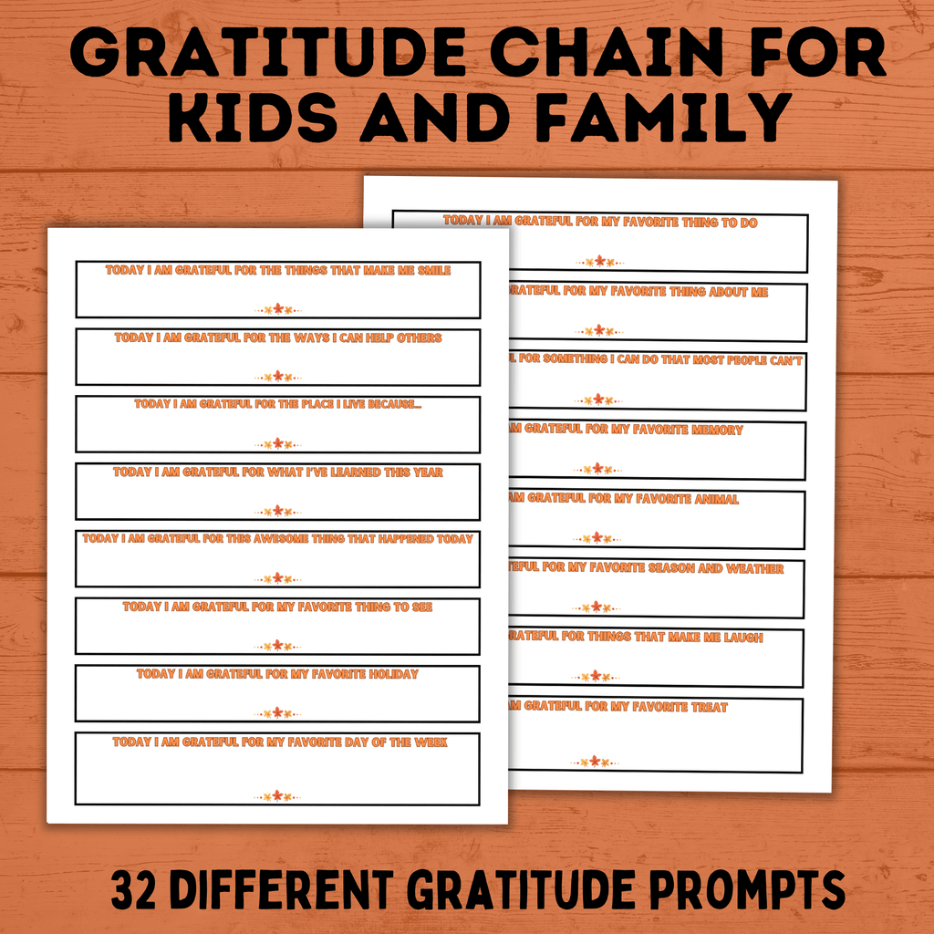 Gratitude Chain Craft | Gratitude Chain Activity | Gratitude Chain with Prompts | Gratitude Prompts | Gratitude Activities | Thanksgiving Active