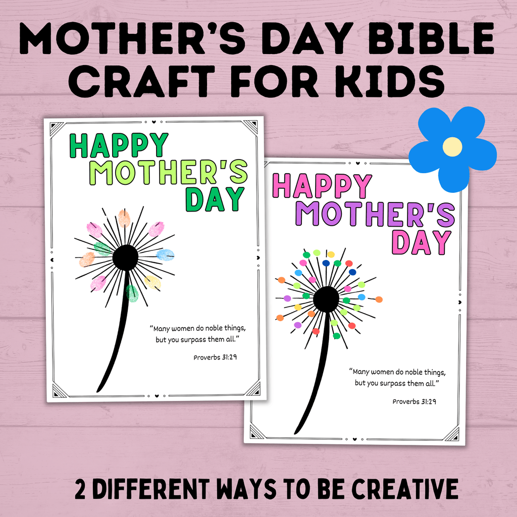 Mother's Day Craft for Kids | Bible Craft | Mother's Day Bible Craft for Kids | Kids Crafts | Toddler Crafts | Kids Printables | Mother's