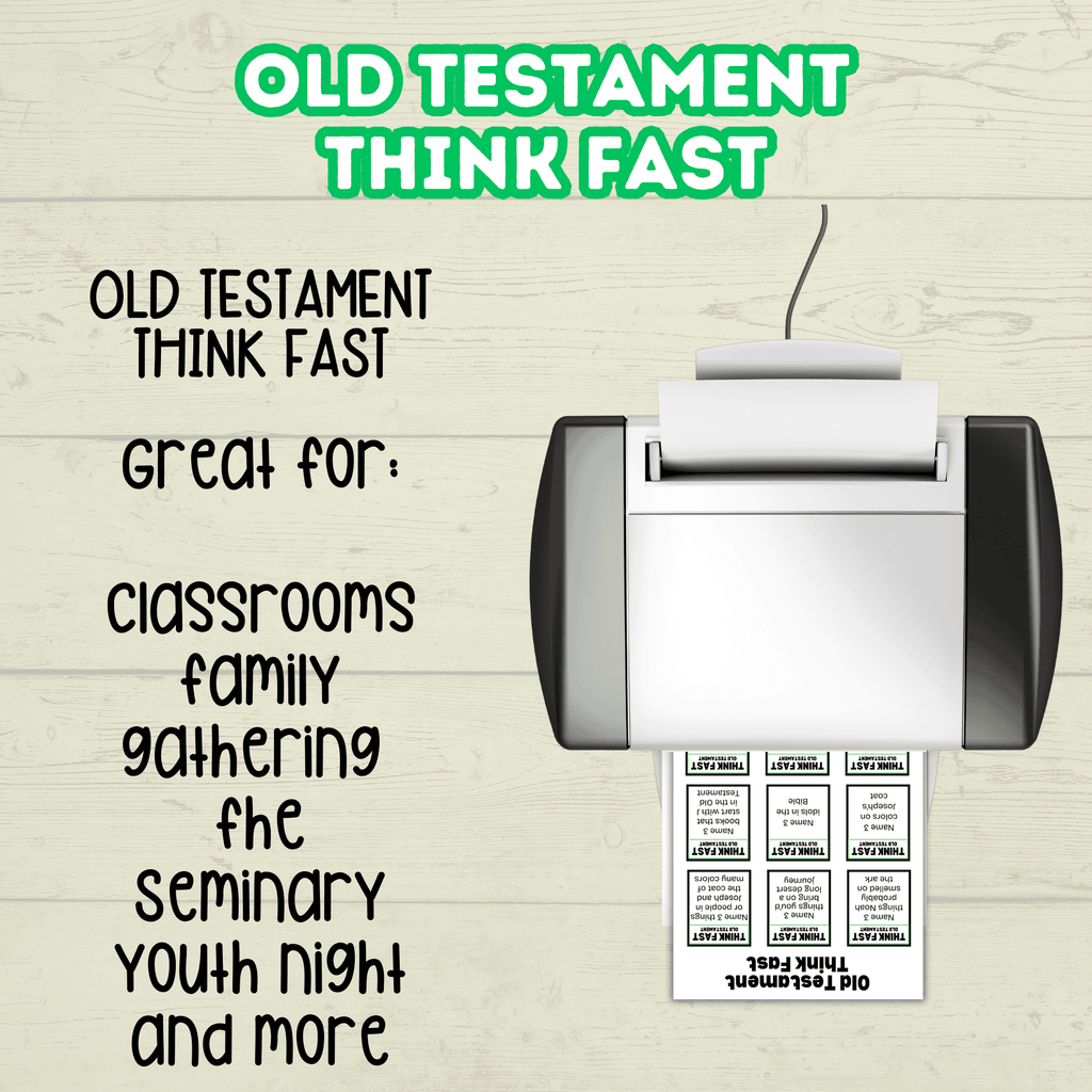 Think Quick and Fast Game Old Testament Bible Trivia, Christian Youth Group