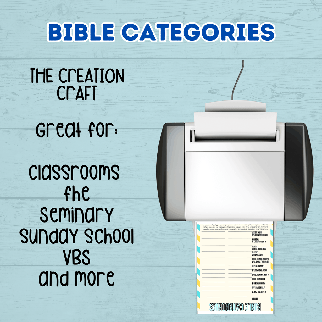 Youth Bible Games, Bible Categories, Think Fast Game, Church Game for Kids and Youth, Christian Word Sunday School Activity, Bible Study