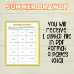 Summer Draw it Party Games and Activities, Summer Charades, Family Game Night, Adult Games, Icebreaker