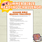 Bible Summer Reading Challenge, Bible Challenge. VBS, Sunday School, Sunday Activities, Summer Activity, Bible Activity, Summer Challenge